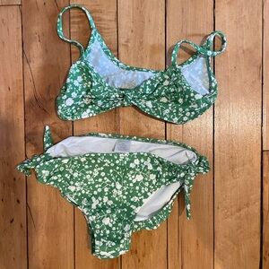 Crew cuts Green Floral Bikini Set
